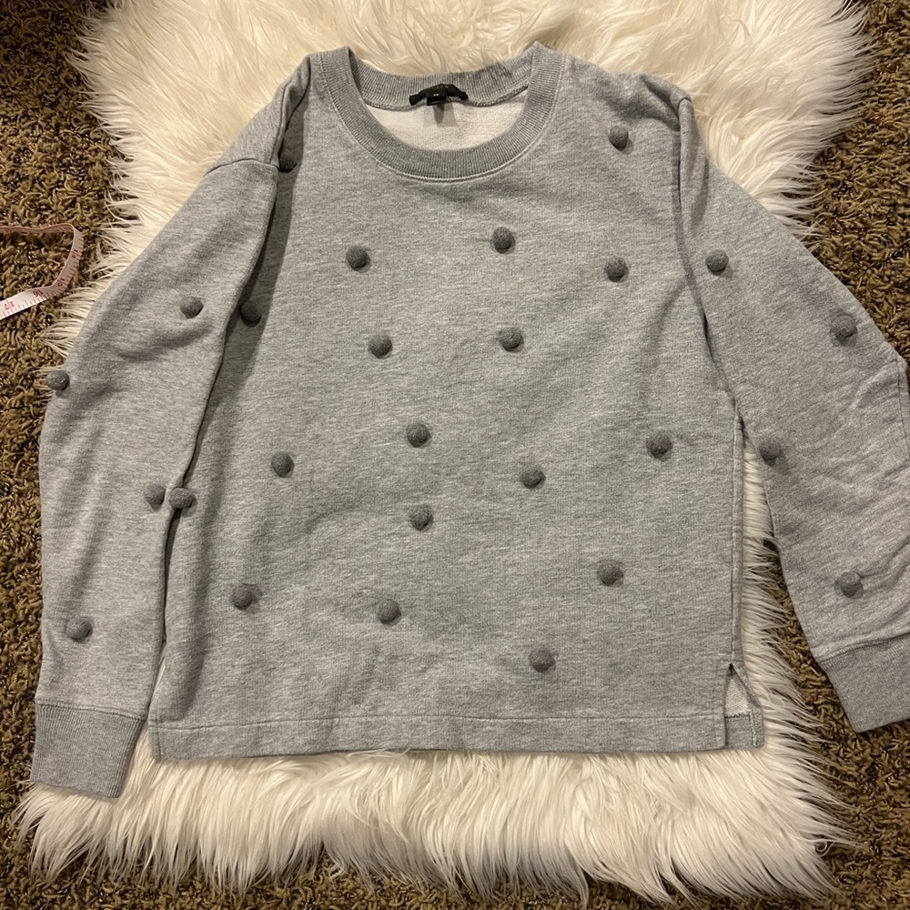 Like new- Jcrew pom pom sweatshirt